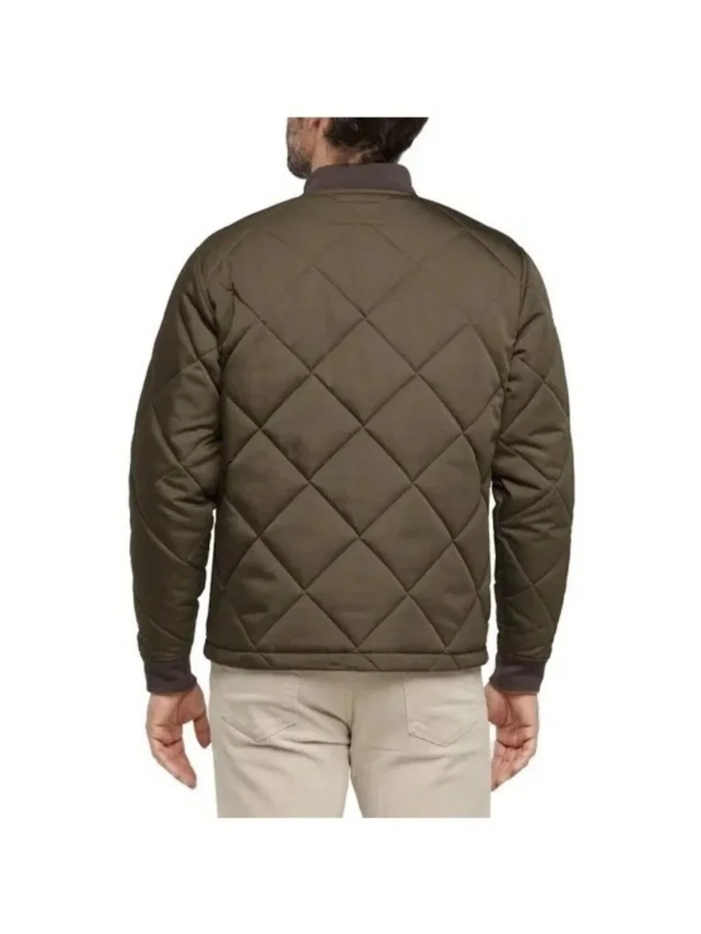 NWT Banana Republic Men's M Quilted Bomber Jacket Olive Green Polyester